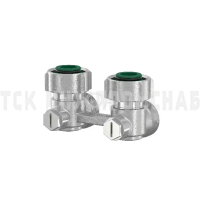Узел нижнего подключения Simplex, Exclusive line, с конусными вставками, угловой, Flamco