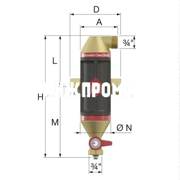 Сепаратор воздуха и грязи (шлама) Flamcovent Clean Smart, Flamco