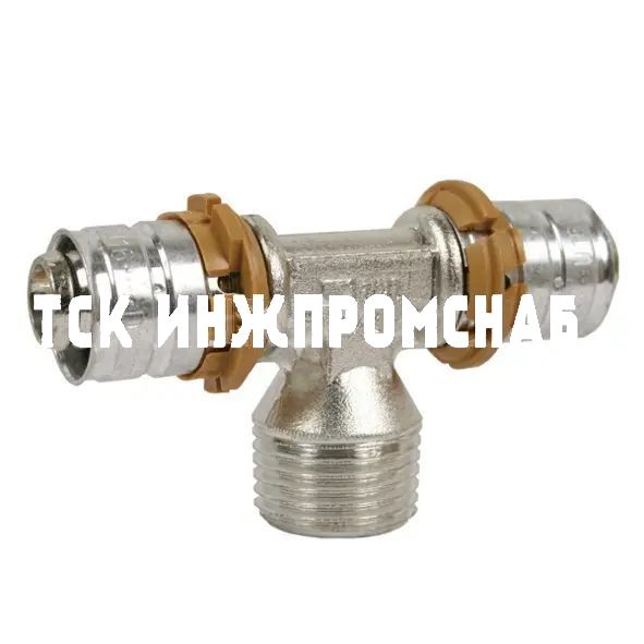 Тройник-пресс S-Press (Plus) с наружной резьбой латунный, Uponor MLC
