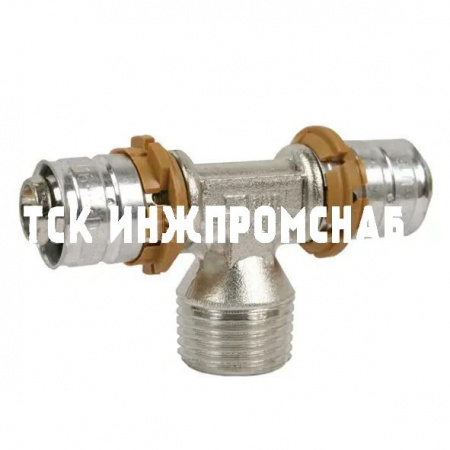 Тройник-пресс S-Press (Plus) с наружной резьбой латунный, Uponor MLC