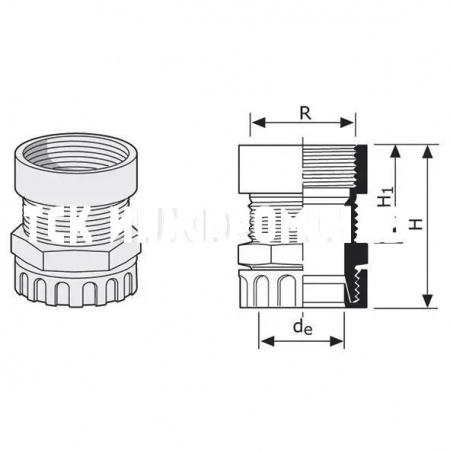 Резьбовое соединение Ду32-R 1 1/2, Uponor